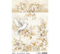 Reispapier Decoupage Bastelpapier Ciao Bella für A4-Decoupage - Jour de bénédiction Le lys et la colombe