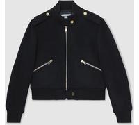 Reiss Blouson bomber épaulette en laine brossée Reiss Cleo