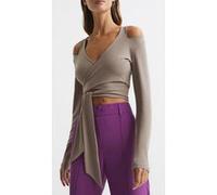 Reiss Camille-tie Long-sleeved Top - Mink Taille: L | Manches longues Outlet | Femme