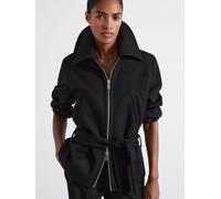 Reiss Reiss Black Ada Atelier Virgin Wool-Blend Belted Coat