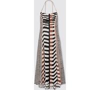 Reiss Reiss Black/Brown Georgie Chevron-Stripe Ruched Midi Dress Black/Brown EU 34 (UK 6)