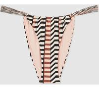 Reiss Reiss Black/Brown Kate Chevron Stripe Bikini Bottoms