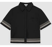 Reiss Reiss Black/Ivory Cat Cotton Stripe-Detail Boxy Shirt Black/Ivory 36