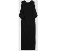 Reiss Reiss Black Petra Draped-Front High-Neck Midi Dress Black EU 34 (UK 6)