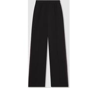 Reiss Reiss Black Robyn Petite Side-Stripe Wide-Leg Trousers