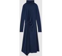Reiss Reiss Blue Casey Draped Jersey Midi Dress Blue EU 36 (UK 8)