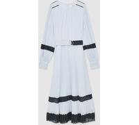 Reiss Reiss Blue/Navy Tori Petite Colour-Block Pleated Midi Dress Blue/Navy EU 40 (UK 12)