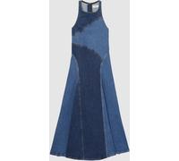 Reiss Reiss Blue Wilder Patchwork Chambray Midi Dress Blue EU 44 (UK 16)