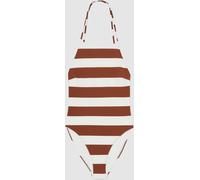 Reiss Reiss Brown/White Kennedy Stripe Cross-Back Swimsuit
