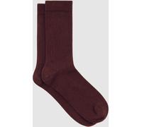Reiss Reiss Burgundy Felicia Cotton Blend Ribbed Loafer Socks