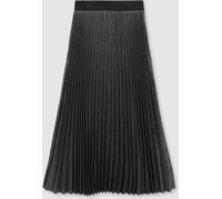 Reiss Reiss Charcoal Grey Taylor Metallic Pleated Midi Skirt Charcoal Grey 18