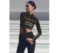 Reiss Reiss Chocolate Brown Ultra McLaren F1 Team Half-Zip Crop Top