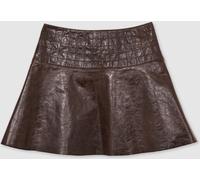 Reiss Reiss Chocolate Charlie Leather Flared Mini Skirt Chocolate EU 46 (UK 18)