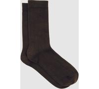 Reiss Reiss Chocolate Felicia Cotton Blend Ribbed Loafer Socks
