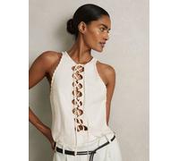 Reiss Reiss Cream Amelia Atelier Satin Crepe Cut-Out Top