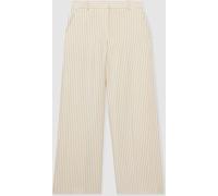 Reiss Reiss Cream/Black Jayce Pinstripe Wide-Leg Trousers