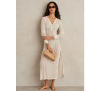 Reiss Reiss Cream Samantha Knitted Beach Cover-Up Dress Cream X-Small