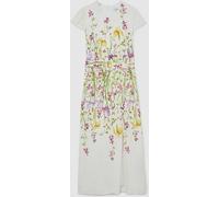 Reiss Reiss Cream/Yellow Lyra Floral-Print Belted Midi Dress Cream/Yellow 46