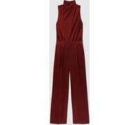 Reiss Reiss Dark Red Farah Satin Cape-Sash Jumpsuit
