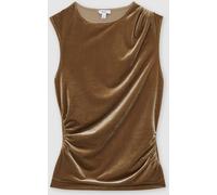 Reiss Reiss Gold Scarlett Velvet Drape Sleeveless Top