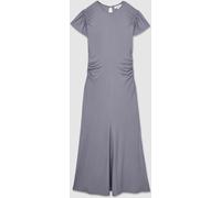 Reiss Reiss Grey Helia Modal Blend Ruched Jersey Dress Grey EU 40 (UK 12)