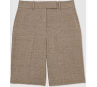 Reiss Reiss Grey Lina Atelier Side-Zip Tailored Shorts With Linen Grey 34