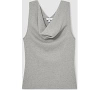 Reiss Reiss Grey Marl Lyra Ribbed Cowl-Neck Vest