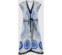Reiss Reiss Ivory/Blue Heidi Scarf-Print Belted Midi Dress Ivory/Blue EU 44 (UK 16)