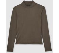Reiss Reiss Khaki Green Molly Lyocell-Blend Funnel-Neck Top