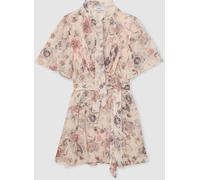 Reiss Reiss Luna Metallic-Floral Flippy Mini Dress naturel FR 40 (EU 38)