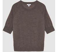 Reiss Reiss Mocha Brown Suzzie Merino Wool Crew-Neck T-Shirt