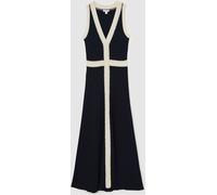 Reiss Reiss Navy Lou Craft-Stitch Knitted Midi Dress Navy X-Large