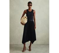 Reiss Reiss Navy Marnie Knit Hybrid Midi Dress Navy X-Small