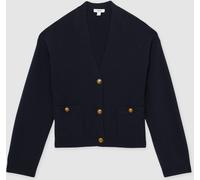 Reiss Reiss Navy Mila Wool-Cashmere Button Cardigan