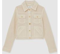 Reiss Reiss Neutral Renzo Cotton-Blend Textured Trucker Jacket