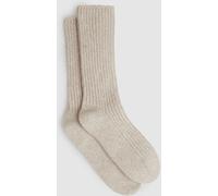 Reiss Reiss Oatmeal Carmen Rib-Knit Socks With Cashmere
