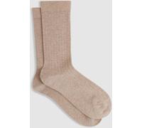 Reiss Reiss Oatmeal Felicia Cotton Blend Ribbed Loafer Socks