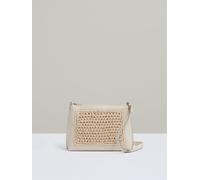 Reiss Reiss Off White Bernice Raffia Leather Cross-Body Bag