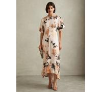 Reiss Reiss Pale Pink Chrissy Floral Print Midi Dress Pale Pink EU 34 (UK 6)