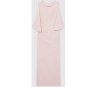 Reiss Reiss Pale Pink Petra Draped-Front High-Neck Midi Dress Pale Pink EU 32 (UK 4)