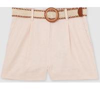 Reiss Reiss Pink Beau Linen Pleat-Front Belted Shorts Pink 6 R