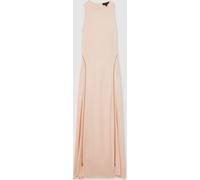 Reiss Reiss Pink Leanna Atelier Zipped Satin Maxi Dress with Virgin Wool Pink EU 38 (UK 10)