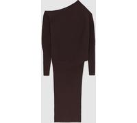 Reiss Reiss Plum Purple Lara Off-The-Shoulder Ribbed Midi Dress Plum Purple S (EU 36-38)
