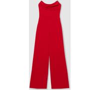Reiss Reiss Red Ayla Structured Strapless Wide-Leg Jumpsuit
