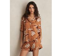 Reiss Reiss Rust Sandy Printed Cuban-Collar Shirt Rust 10