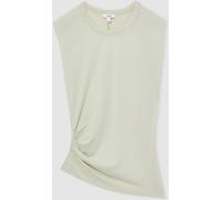 Reiss Reiss Sage Sadie Shoulder-Pad Ruched Jersey Top