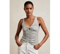 Reiss Reiss Silver Grey Vinny Stretch Lyocell Jersey Ruched Vest