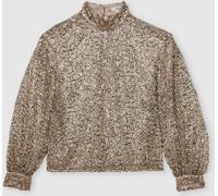 Reiss Reiss Silver Sienna High-Neck Embellished Top