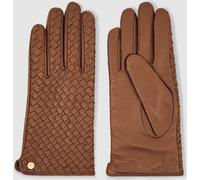 Reiss Reiss Tan Giana Woven Leather Gloves