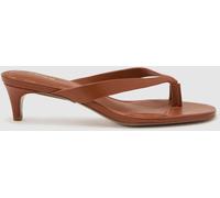 Reiss Reiss Tan Mia Leather Lizard-Effect Kitten-Heel Sandals Tan eu42